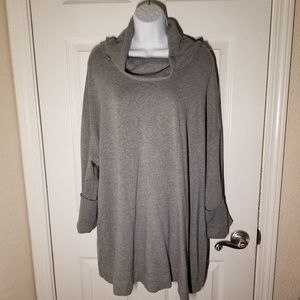 3x Gray Pullover Sweater - Cowl-neck